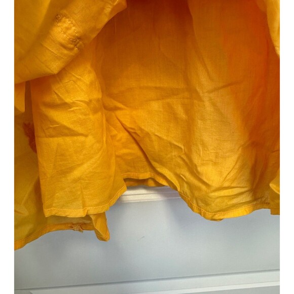 J Crew Mini Dress Size 0 Embroidered Pineapple Fit and Flare Yellow Cotton Lined - Picture 6 of 7